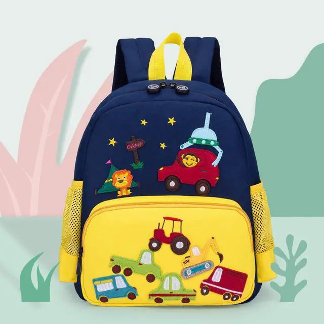 Alt view image 5 of 7 - Cute Zoo Little 3D Backpack Kids Backpack for Boys and Girls Toddler Backpack Waterproof Preschool Yellow Car One Size