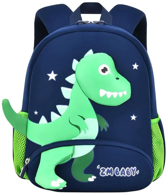 Main image of Dinosaur Anti-lost Backpack for Boys Kindergarten Preschool Bookbag with Safety Leash, Toddler Boys Backpack Daycare Bag, B-Dark-blue+Green