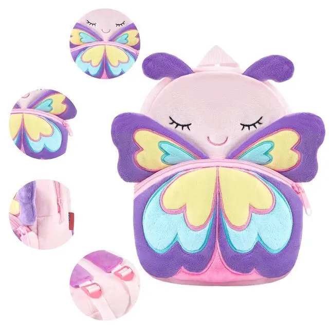 Alt view image 6 of 6 - Cute Toddler Backpack Toddler Bag Mini Travel Bag for Baby Girl Boy 2-6 Years(Little Butterfly-Purple)