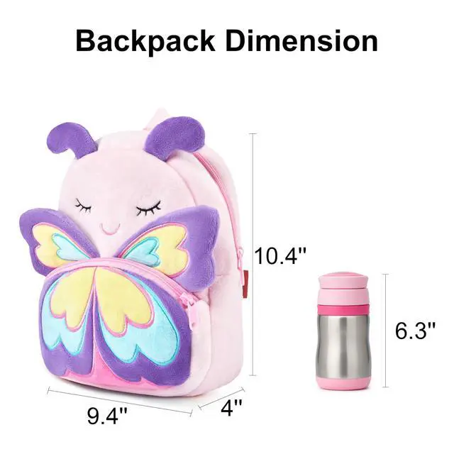 Alt view image 5 of 6 - Cute Toddler Backpack Toddler Bag Mini Travel Bag for Baby Girl Boy 2-6 Years(Little Butterfly-Purple)