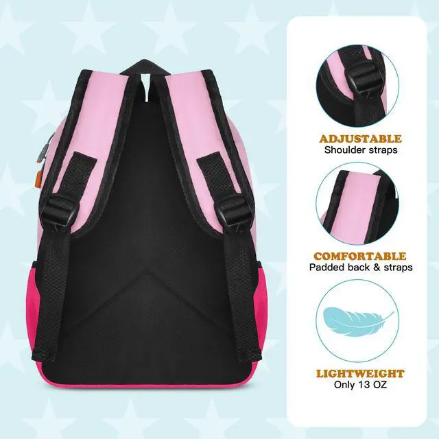 Alt view image 4 of 7 - Little Kids Backpack for Girls Boys - Toddler Preschool Backpack School Bag Cute Kindergarten Backpack for Aged 3-6, Pink Rose