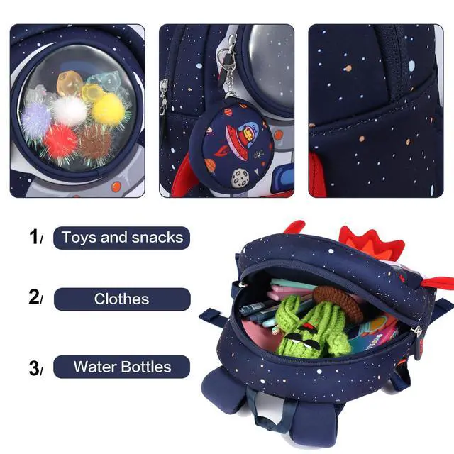 Alt view image 5 of 7 - Toddler Rocket Backpack with Safety Harness Leash for Ages 1-3