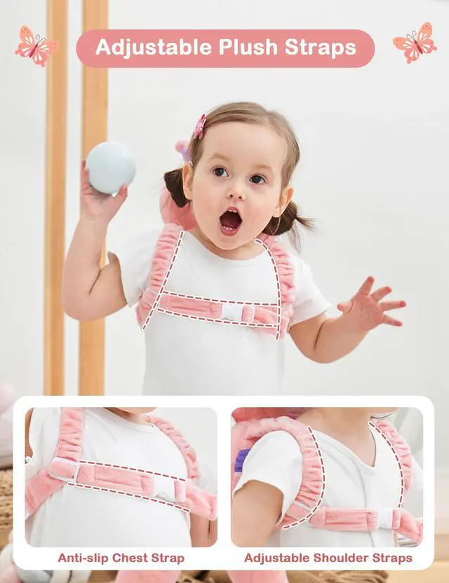 Alt view image 4 of 6 - Baby Head Protector Backpack for Walking Crawling, Pink Butterfly
