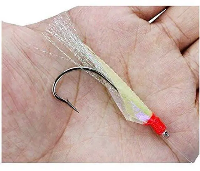 Alt view image 3 of 7 - Luminous Fishing Rigs with Real Fish Skin, Glow Beads & High Carbon Hooks for Fresh/Saltwater