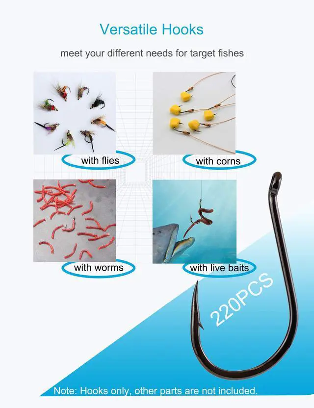 Alt view image 5 of 6 - Fishing Hooks Set Large Size Carbon Steel Catfish Carp Fish Hooks