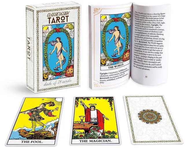 Main image of Classic Tarot Cards, 78 Card Tarot Deck with Guide Book for Beginners