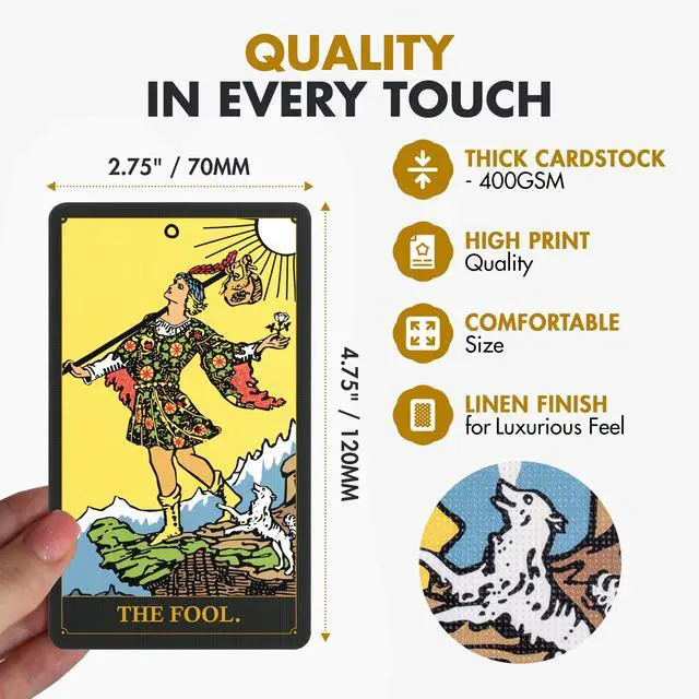 Alt view image 3 of 7 - Classic Tarot Cards for Beginners - Traditional Tarot Deck (Dark)