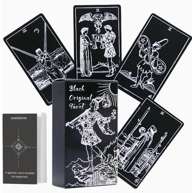 Main image of Tarot Deck Card with Guidebook for Beginners,Tarot Cards with Meanings on Them,Fortune Telling Game Cards for Lover (Black)