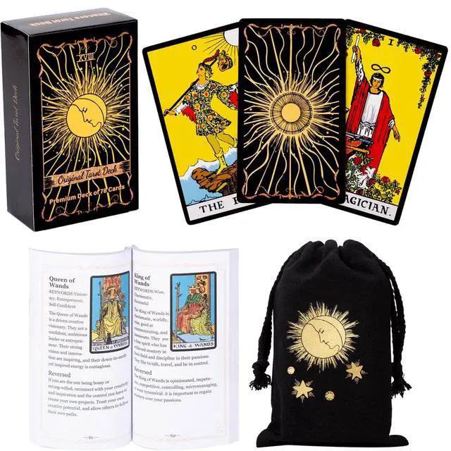 Alt view image 2 of 7 - The Original Tarot Cards Deck with Guidebook and Linen Bag for Beginners