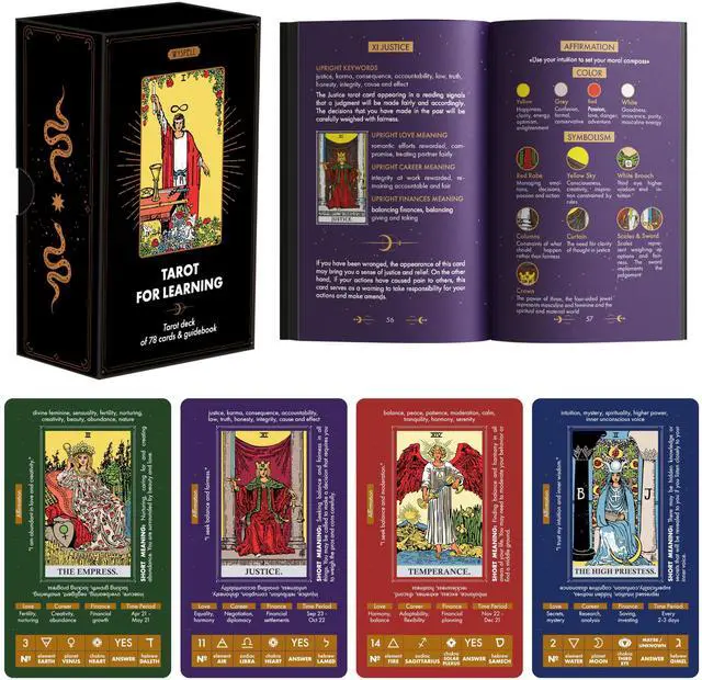 Main image of Tarot for Learning - Tarot Cards with Meanings on Them & Guidebook