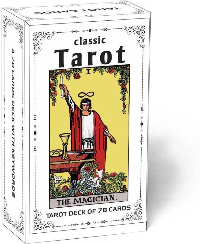 Main image of Classic Tarot Cards for Beginners - 78 Card Set, Learning Tarot Deck with Meanings, No Guide Book Needed, Fortune Telling Game (Black)