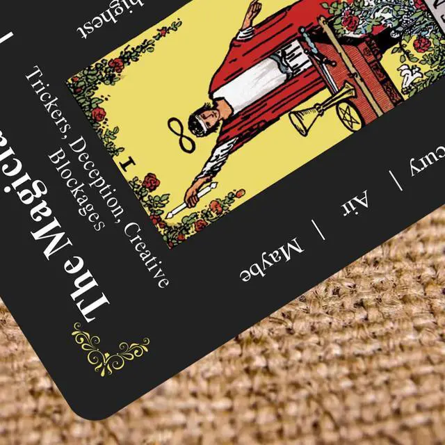 Alt view image 7 of 7 - Classic Tarot Cards for Beginners - 78 Card Set, Learning Tarot Deck with Meanings, No Guide Book Needed, Fortune Telling Game (Black)