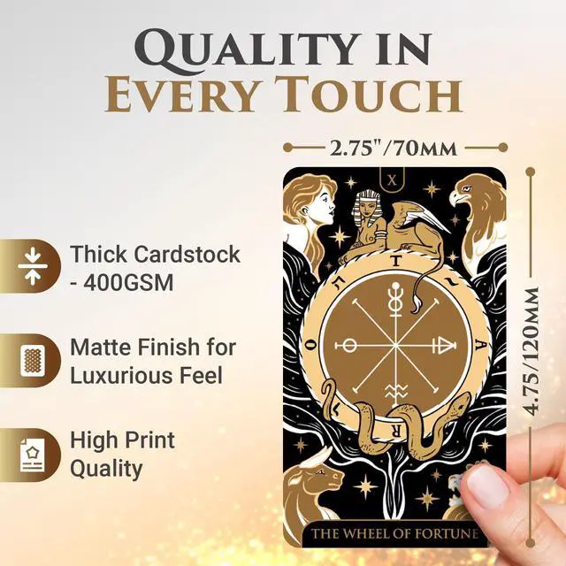 Alt view image 3 of 7 - Tarot Cards with Guide Book - Starlight Unique Tarot Deck (Gold)
