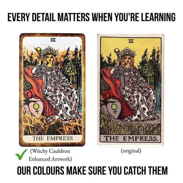 Alt view image 3 of 7 - Tarot Cards with Guidebook Classic 78 Card Rider Waite Smith Tarot Deck Beginner Friendly Tarot Cards Deck Standard Size, Durable Matte Finish, Vibrant Artwork
