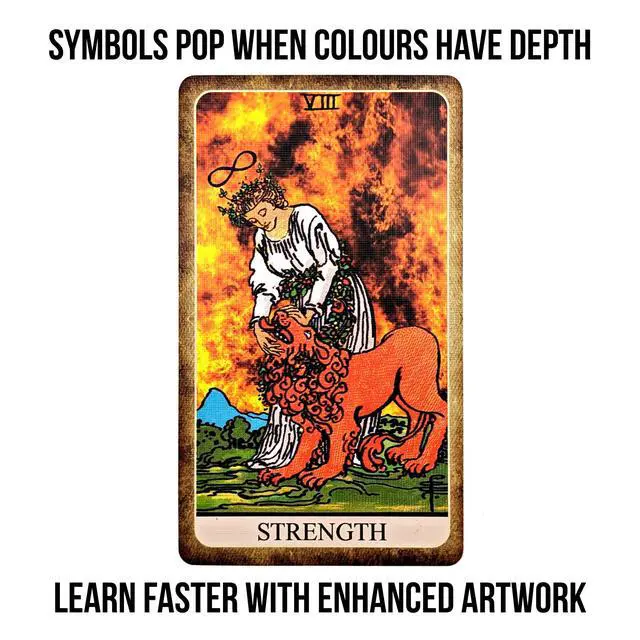 Alt view image 5 of 7 - Tarot Cards with Guidebook Classic 78 Card Rider Waite Smith Tarot Deck Beginner Friendly Tarot Cards Deck Standard Size, Durable Matte Finish, Vibrant Artwork