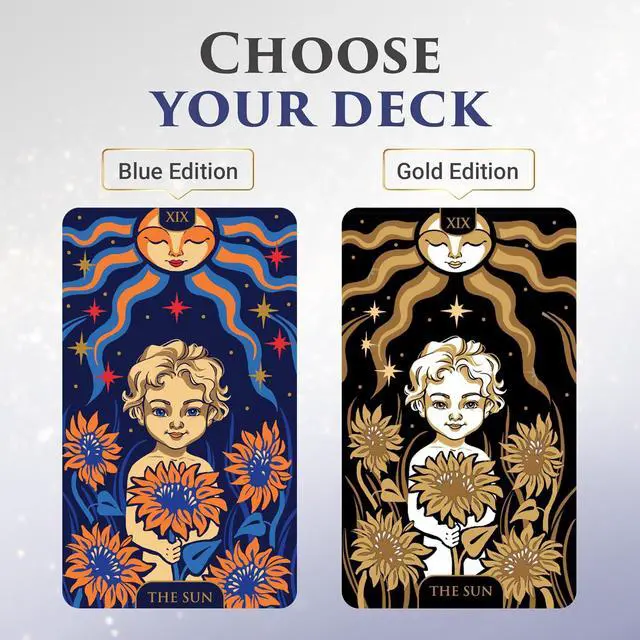 Alt view image 7 of 7 - Tarot Cards with Guide Book - Starlight Unique Tarot Deck (Blue)