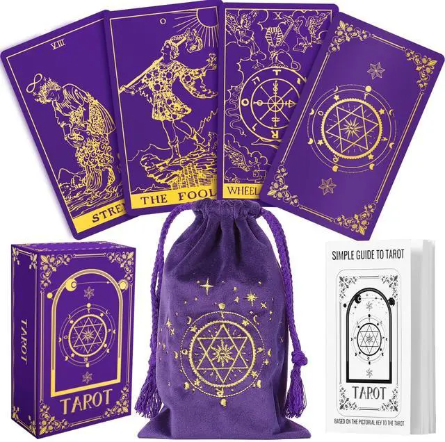Main image of 78 Tarot Cards Deck with Guide Book and Linen Carry Bag, Classic Original Tarot Cards for Beginners to Experts, Witchy Gifts for Women