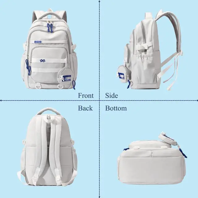 Alt view image 5 of 6 - Kids Backpack for Girls Middle-School Elementary Bookbags Aesthetic Backpack for Teen Girls-Boys