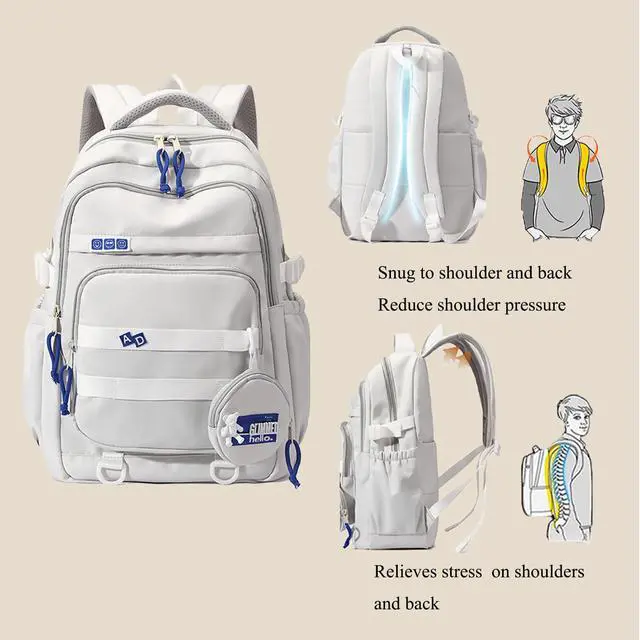 Alt view image 4 of 6 - Kids Backpack for Girls Middle-School Elementary Bookbags Aesthetic Backpack for Teen Girls-Boys