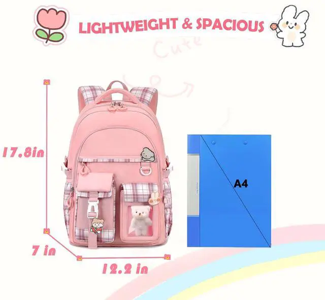Alt view image 3 of 7 - Girls Backpack,Cute School Backpack for Girls Kids Teens