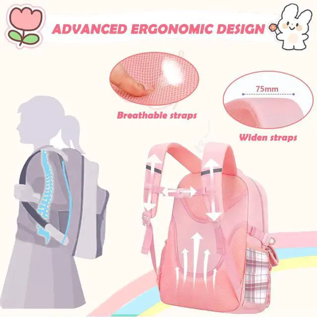 Alt view image 6 of 7 - Girls Backpack,Cute School Backpack for Girls Kids Teens
