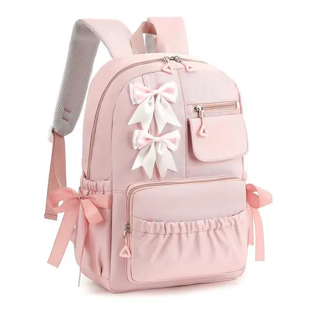 Alt view image 7 of 7 - Kids School Backpack for Girls Cute Kawaii Bookbag with Bows