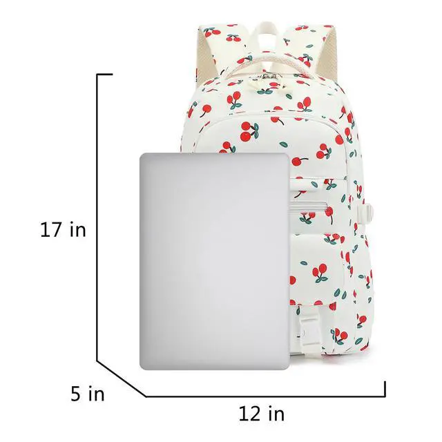 Alt view image 3 of 7 - School Backpack for Girls High Middle Cherry Kids Coquette Bookbag