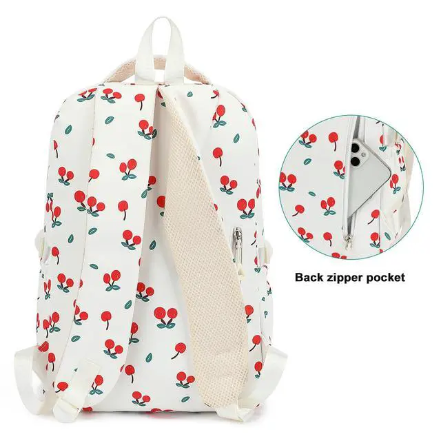 Alt view image 6 of 7 - School Backpack for Girls High Middle Cherry Kids Coquette Bookbag