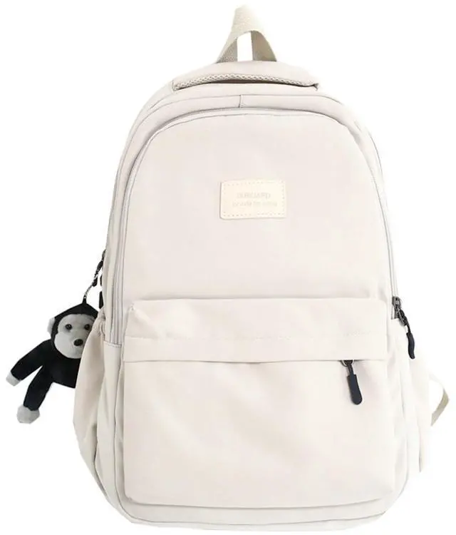 Main image of Aesthetic Cute Backpack for Girls Student School College Travel, White