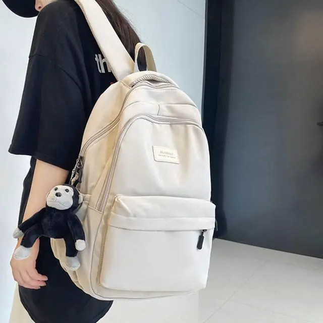Alt view image 7 of 7 - Aesthetic Cute Backpack for Girls Student School College Travel, White