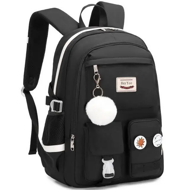 Alt view image 2 of 7 - Backpack for Girls Bookbag Cute School Bag College Middle High Elementary School Backpack for Teen Girls (Black)