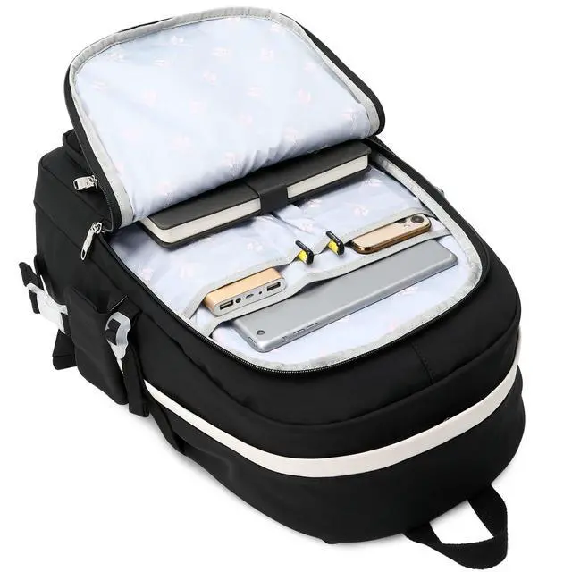 Alt view image 4 of 7 - Backpack for Girls Bookbag Cute School Bag College Middle High Elementary School Backpack for Teen Girls (Black)