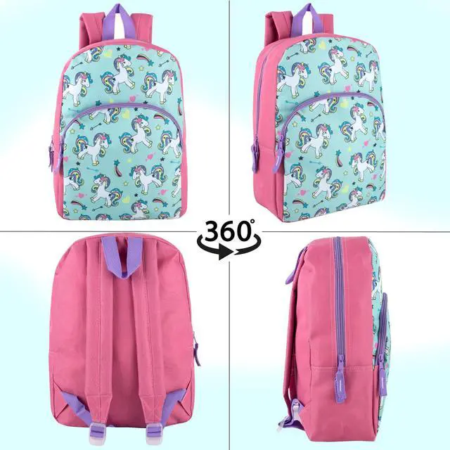 Alt view image 4 of 7 - 15 Inch Kids Backpacks for Boys & Girls | Preschool, Kindergarten, Elementary School Backpacks with Adjustable, Padded Straps (Upbeat Unicorns)