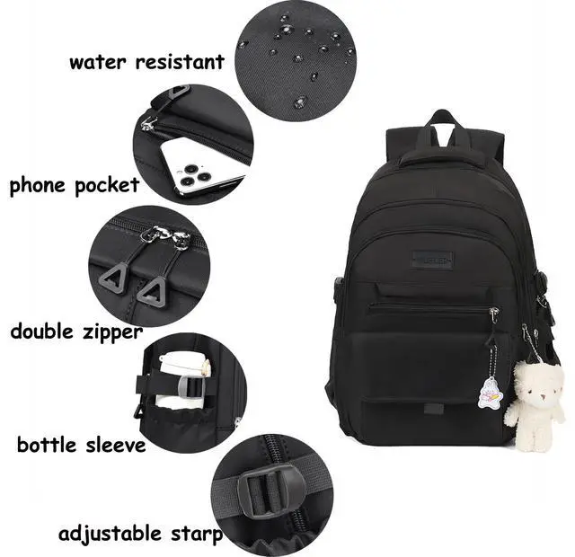 Alt view image 5 of 7 - Girls Backpack for College High Middle School, Cute Teen Bookbag