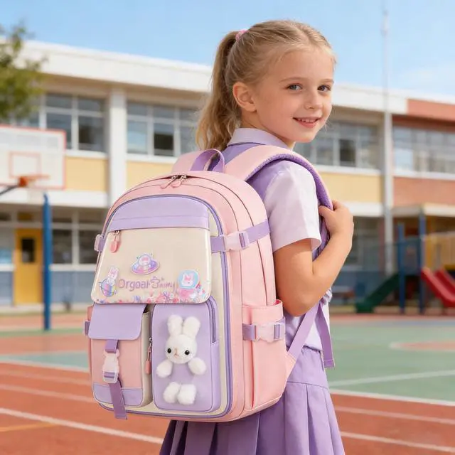 Alt view image 2 of 7 - Girls Backpack Set with Lunch Box & Pencil Case for Elementary School