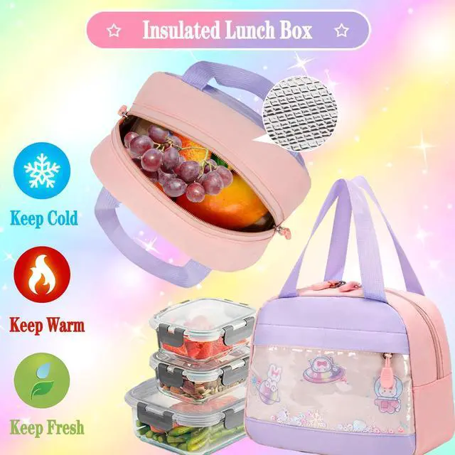 Alt view image 7 of 7 - Girls Backpack Set with Lunch Box & Pencil Case for Elementary School