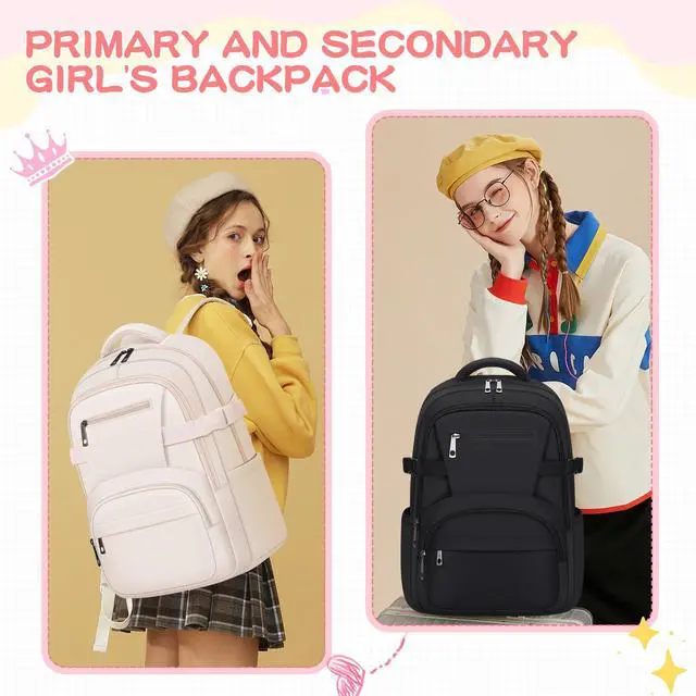 Alt view image 3 of 6 - Cute Backpack School Girls,15L Lightweight Preppy Bookbag
