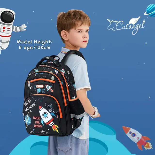 Alt view image 3 of 7 - Kids Backpack Boys, Elementary Kindergarten Preschool School Bag 16 inch Multifunctional Cute Large Capacity