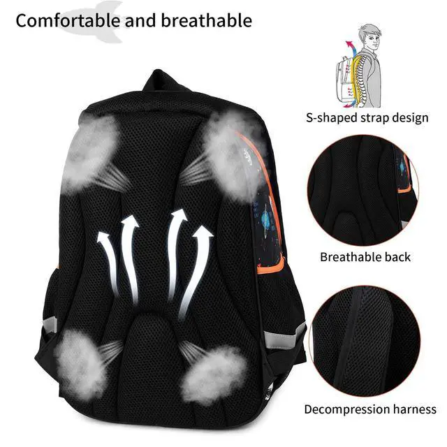 Alt view image 5 of 7 - Kids Backpack Boys, Elementary Kindergarten Preschool School Bag 16 inch Multifunctional Cute Large Capacity