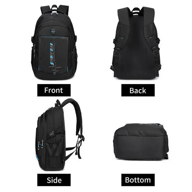 Alt view image 7 of 7 - School Backpack For Teen Boys, Lightweight Water-Resistant Boys Bookbag With Computer Compartment Fits 15.6" Laptop