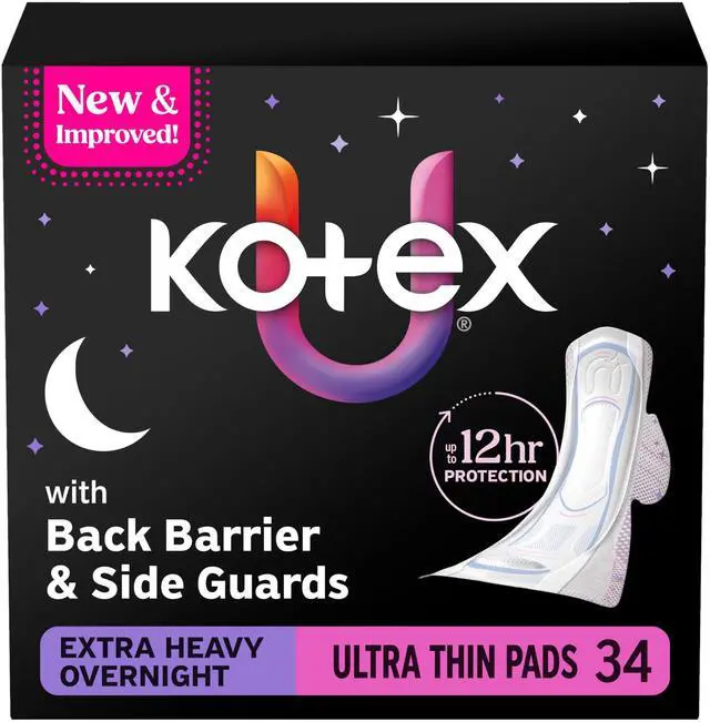 Main image of Ultra Thin Overnight Pads, Wings, Extra Heavy, 34 Count