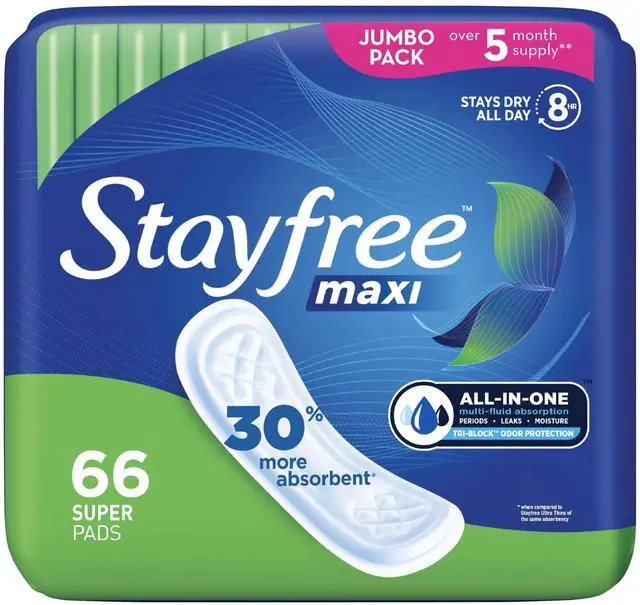 Main image of Maxi Super Pads Wingless, Period and Leaks, 66 ct