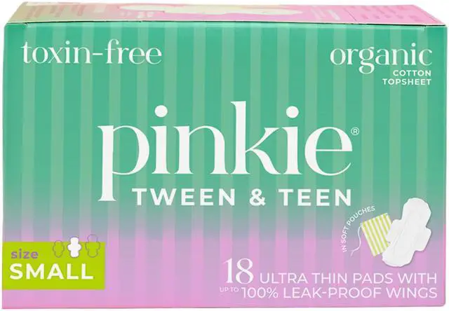 Main image of Small Period Pads for Tweens & Teens, Organic Cotton Topsheet, 18 Ct