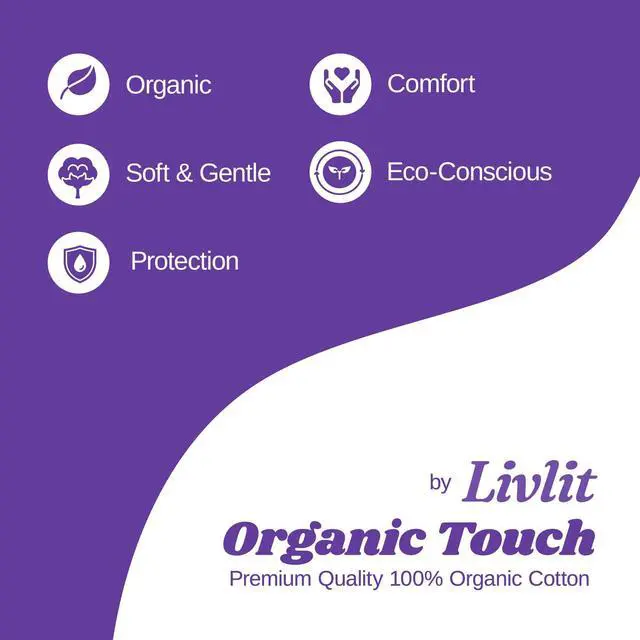 Alt view image 3 of 7 - Super Long Overnight Pads - 100% Organic Cotton from Texas, Heavy Absorbency, Powerful Leak Protection, Unscented, Extra Long Length (10 Count)