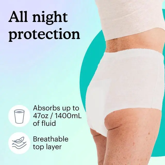 Alt view image 5 of 7 - Overnight Absorbency Pull Ups - Adult Disposable Incontinence Underwear, Extra Absorbent Nighttime Briefs for Men and Women, White, Large, 20 Count