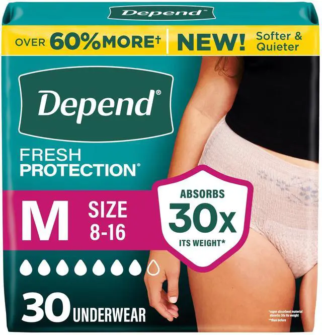 Main image of Fresh Protection Adult Diapers for Women, Medium, 30 Count