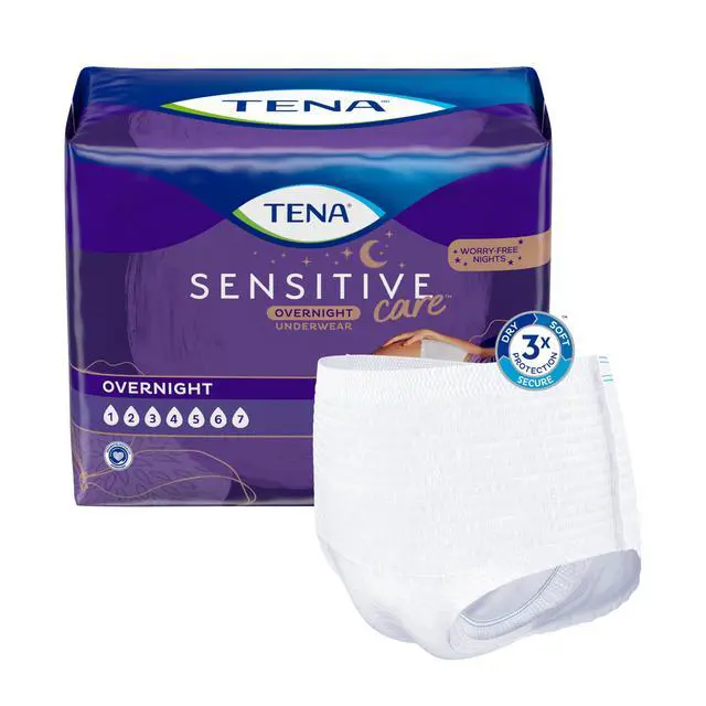 Alt view image 2 of 7 - Sensitive Care Overnight Incontinence Underwear, Women, L 32-42in 16ct