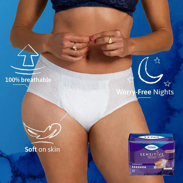 Alt view image 3 of 7 - Sensitive Care Overnight Incontinence Underwear, Women, L 32-42in 16ct