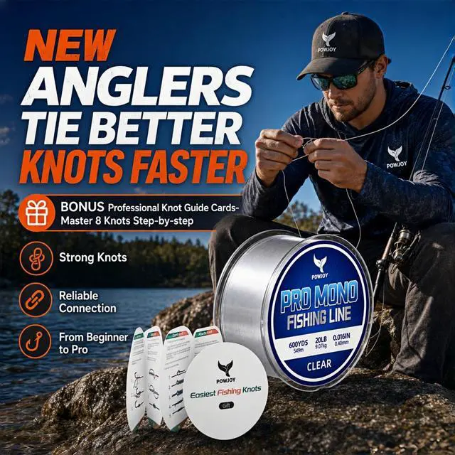 Alt view image 2 of 7 - 20lb Clear Monofilament Fishing Line 600Yds, NoTangle Snap Ring, Low-Stretch Nylon Mono String with Knot Guide, Invisible Underwater & Abrasion Resistant, Multi purpose for hanging decorations