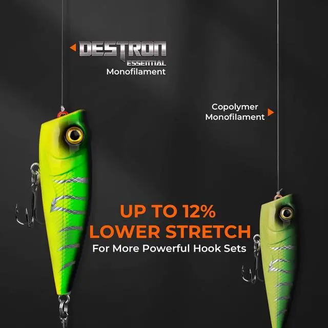 Alt view image 6 of 7 - Destron Essential Mono Fishing Line, 4LB, 300Yds, Ghost Clear